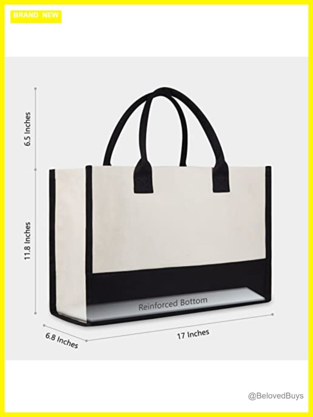 Personalized Initial Canvas Beach Bag Monogrammed Tote - Picture 4 of 7